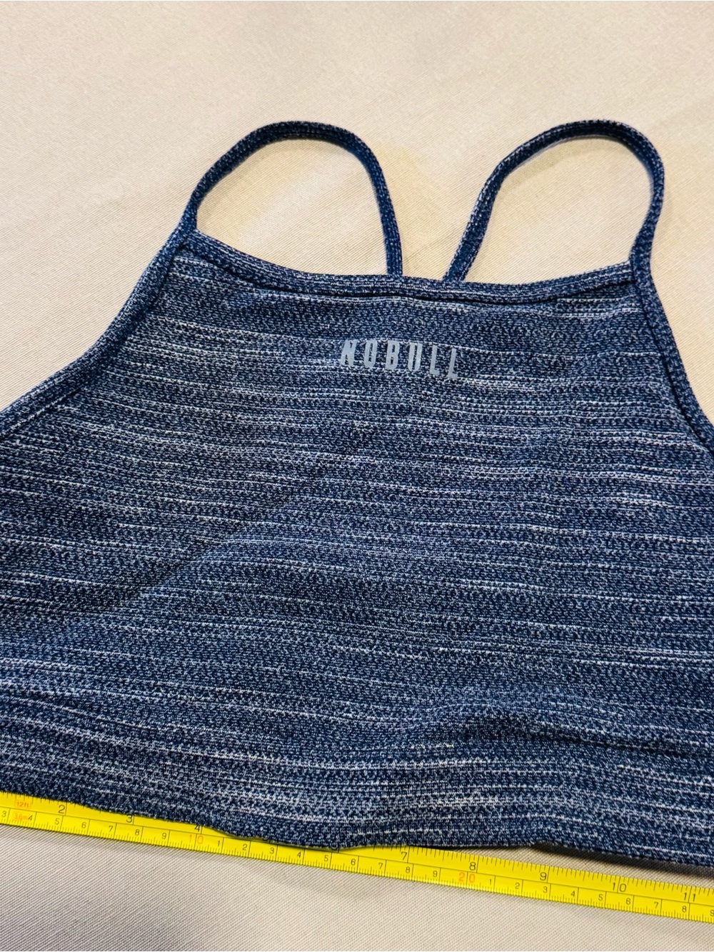 NOBULL Heathered Dark Blue Ribbed Sports Bra